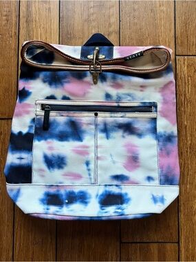 STATE Tie-Dye Canvas Backpack in Pink & Blue OS